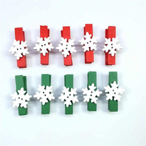 Christmas Snowflake Color Note Wooden Clip